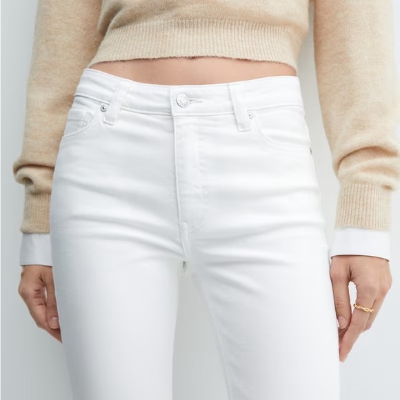 NWT Mango MNG Sienna Kick Flare Crop in White High Rise (USA Size 1) - Picture 3 of 15